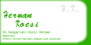 herman kocsi business card